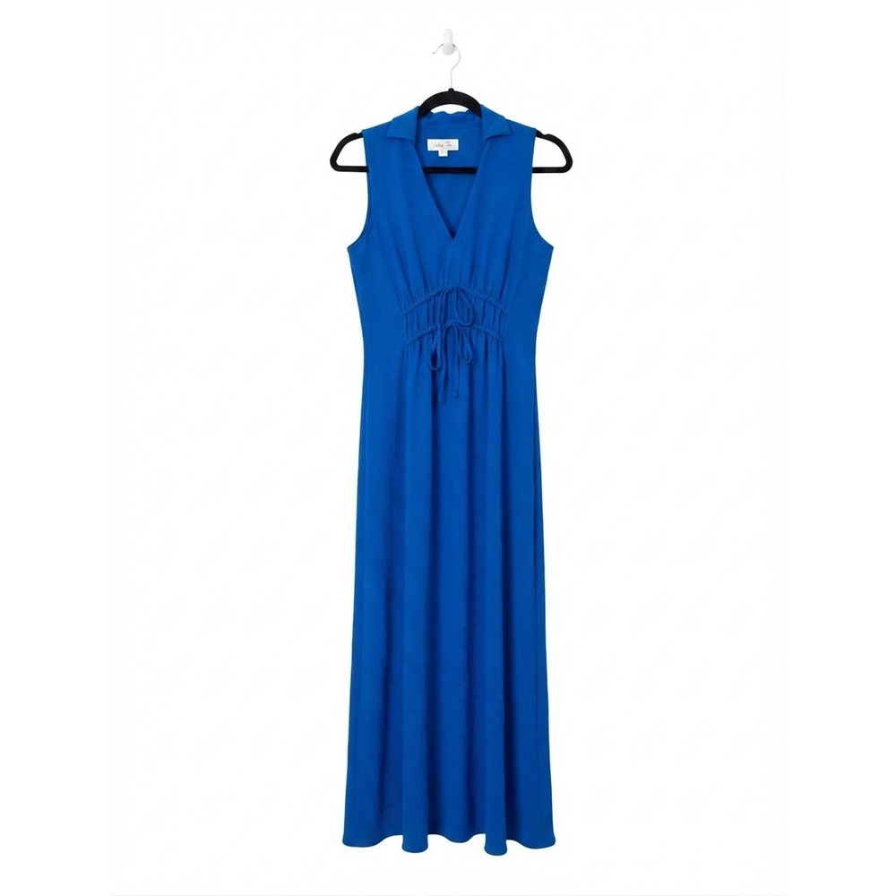 Harper Rose Womens Blue Textured Sleeveless Collared Maxi Dress Size 4‎